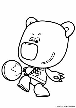 Раскраска Иннокентий играет в мяч