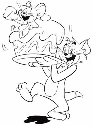 Раскраска Джерри и Том помирсь