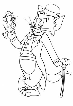 Раскраска Том и Джерри Господа