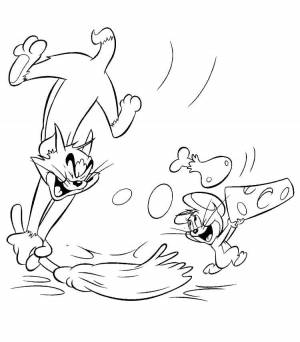 Раскраски Раскраска Том гоняется за джерри том и джерри