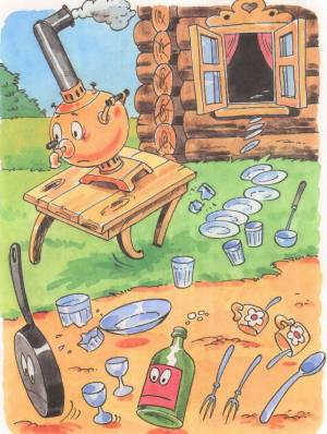 Рисунок федорино горе поэтапно