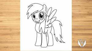 Как нарисовать Радуга Дэш, шаг за шагом