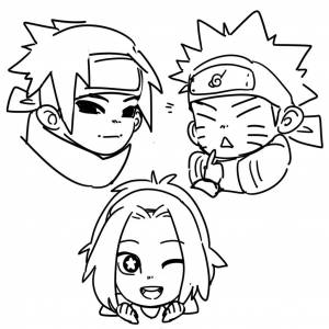 Наруто чиби раскраска