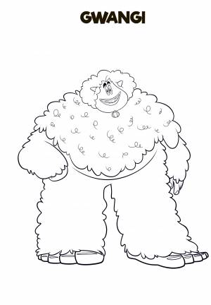 Раскраска снежного человека из мультфильма Смолфут