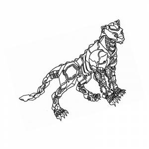 Раскраски тигр робот