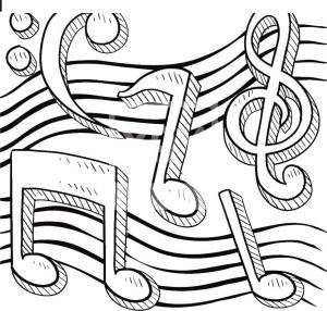 Раскраски Раскраска Ноты Музыка Животные