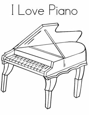 Раскраски Раскраска Я люблю пианино музыка