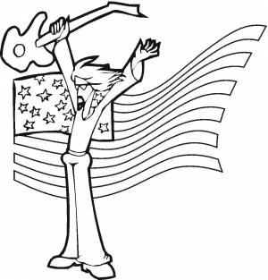 Раскраски Раскраска Американский рок музыкант музыка