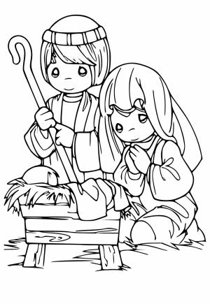 Раскраска Рождество Мило , Рисунок и Картинка , Девочки и Мальчики