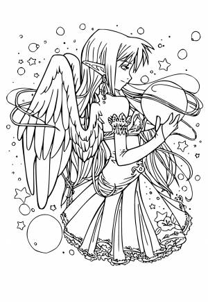 Раскраска Аниме Ангел