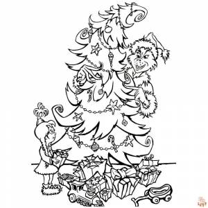 Бесплатные раскраски Гринч Рождество для печати