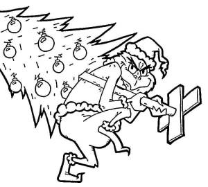 Гринч раскраска новогодний