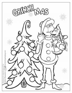 Гринч раскраска новогодний