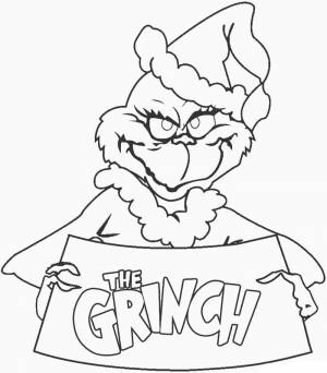 Раскраска Гринч с плакатом