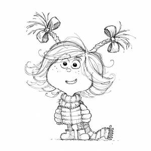 Раскраска Синди Лу ждет Гринча