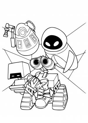 Раскраски Валли и ева