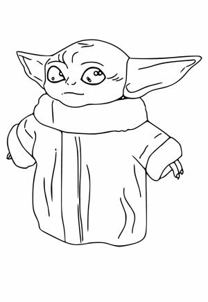 Раскраска Беби Йода Настоящий , Рисунок и Картинка , Девочки и Мальчики