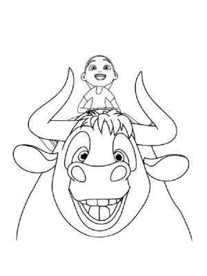 Раскраска Фердинанд картинка на листе  для девочек