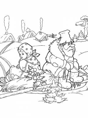 Картинка Мороз Иванович раскраска в формате  для девочек