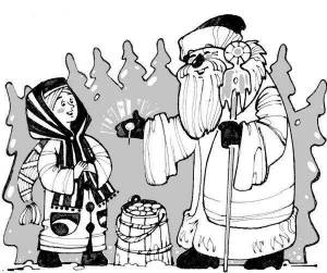 Раскраски Мороз иванович рукодельница и ленивица