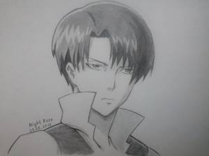 Как нарисвоать портрет Леви Аккерман из аниме Вторжение Титанов