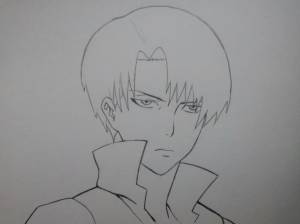 Как нарисвоать портрет Леви Аккерман из аниме Вторжение Титанов