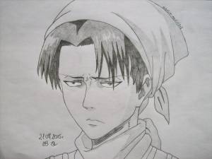 Леви из аниме атака титанов рисунки