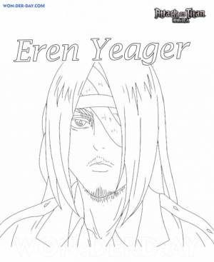 Раскраска Взрослый Эрен Йегер