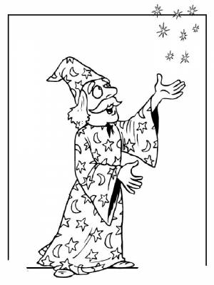 Раскраска Волшебник  в формате