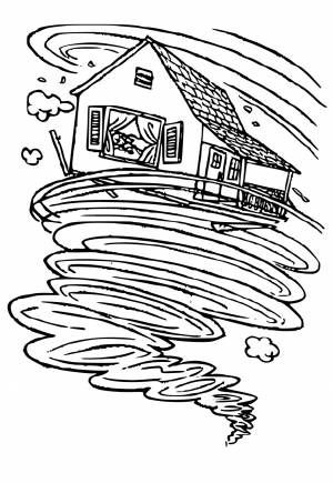 Раскраска Волшебник Страны Оз Дом