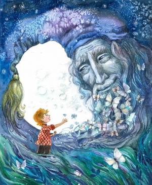 Иллюстрация Добрый волшебник в стиле 2d, lifestyle, декоративный