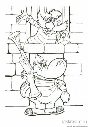 Бармалей раскраска для детей