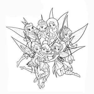 Раскраски Раскраска Феи из диснеевского мультфильма феи феи