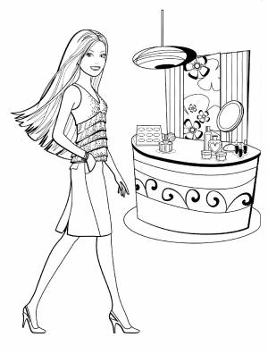 Раскраска Барби в клубе для девочек