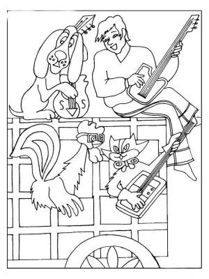 Раскраска Бременские музыканты 12