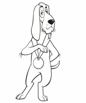 Раскраска Собака из Бременских музыкантов,  из категории Бременские музыканты