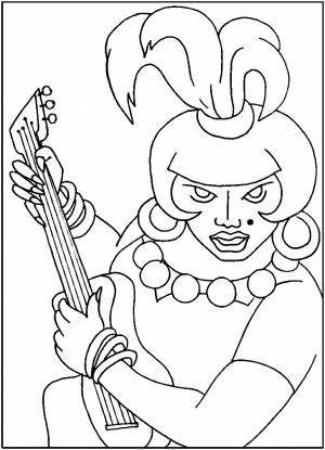 Раскраска Атаманша из Бременских музыкантов