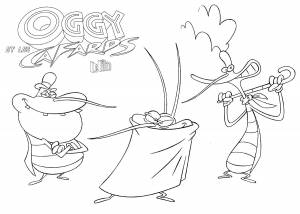 Раскраска огги и тараканы