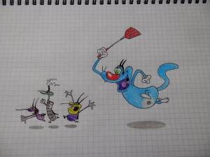 How to draw oggy and the cockroaches