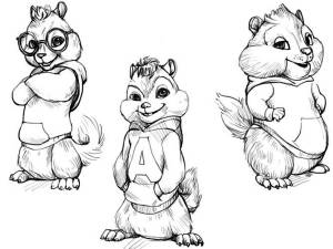 Раскраска Элвин И Бурундуки