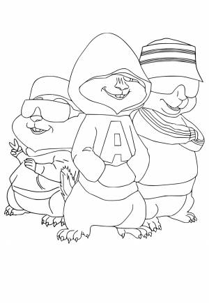 Раскраска Элвин И Бурундуки Братья