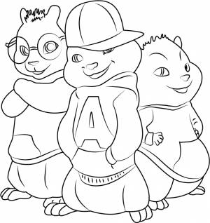 Раскраска Элвин и бурундуки