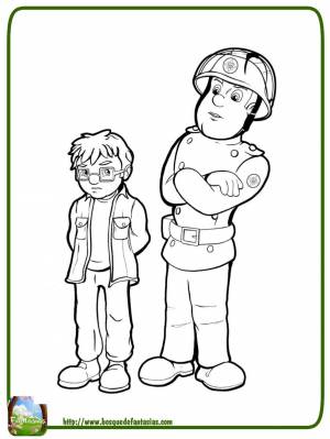 Раскраска пожарный сэм