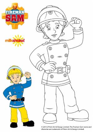 Пожарный Сэм раскраска для детей