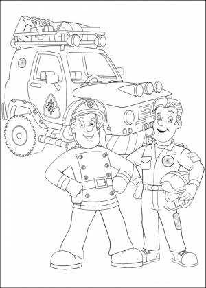 Пожарный Сэм раскраска для детей