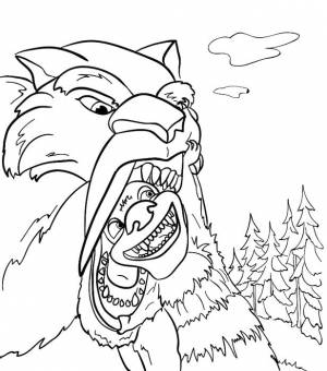 Раскраски ледниковый, Раскраска Сид и саблезубый тигр ледниковый период