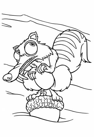 Раскраска Ледниковый Период Желудь