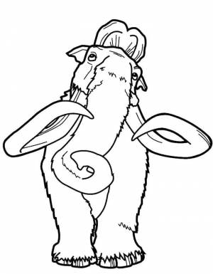 Раскраски Раскраска Мамонт мэнни ледниковый период детские