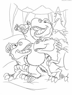 Раскраски ник, Раскраска Руди и Сид Огромный динозавр из мультфильма Ледниковый период 3Эра динозавров Скачать  дино динозавр