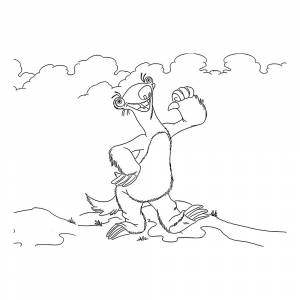 Раскраска Сид из ледникового периода